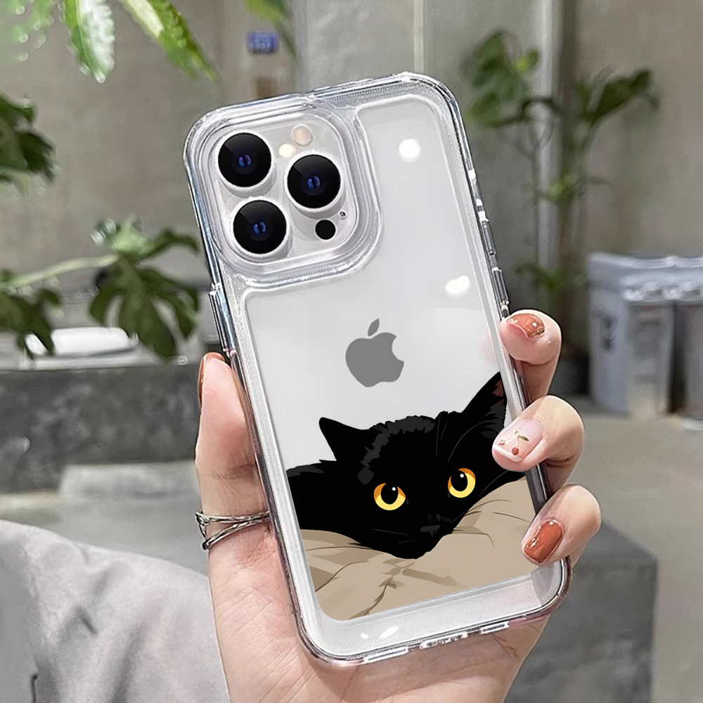 Xiaomi Redmi Note 13 - 黒猫面白いカップルファッション携帯ケース Redmi 12 13C 14C 15C
