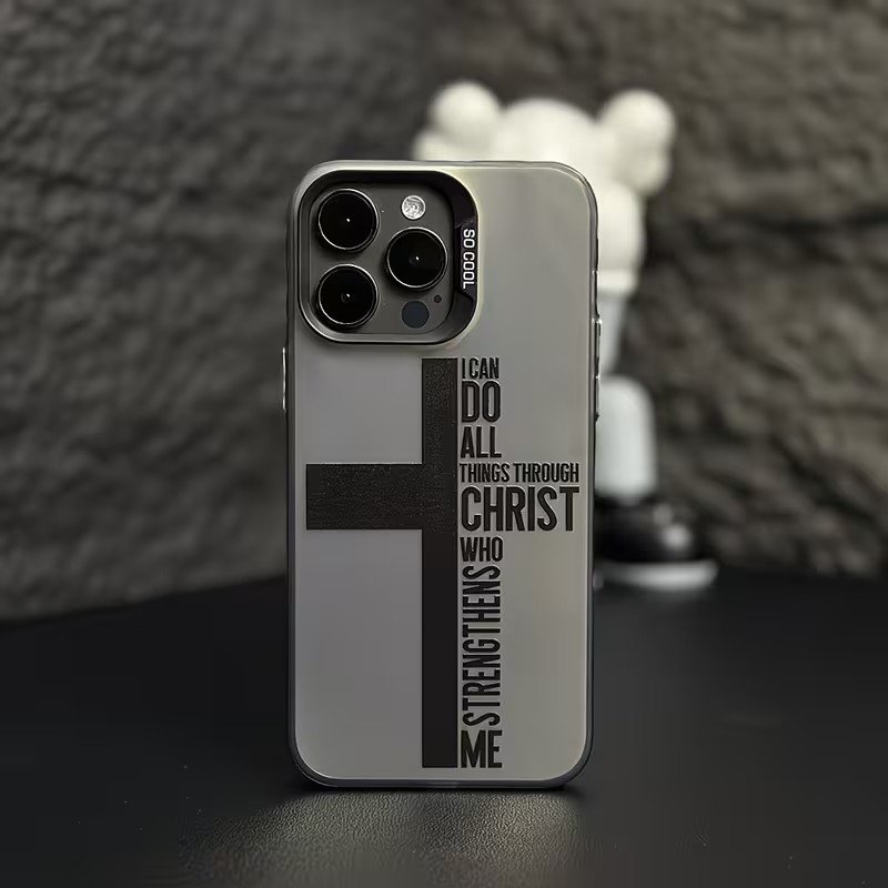 Apple Iphone 15 - 指紋防止クロス聖書柄iPhoneケース iPhone 17 16 15 14