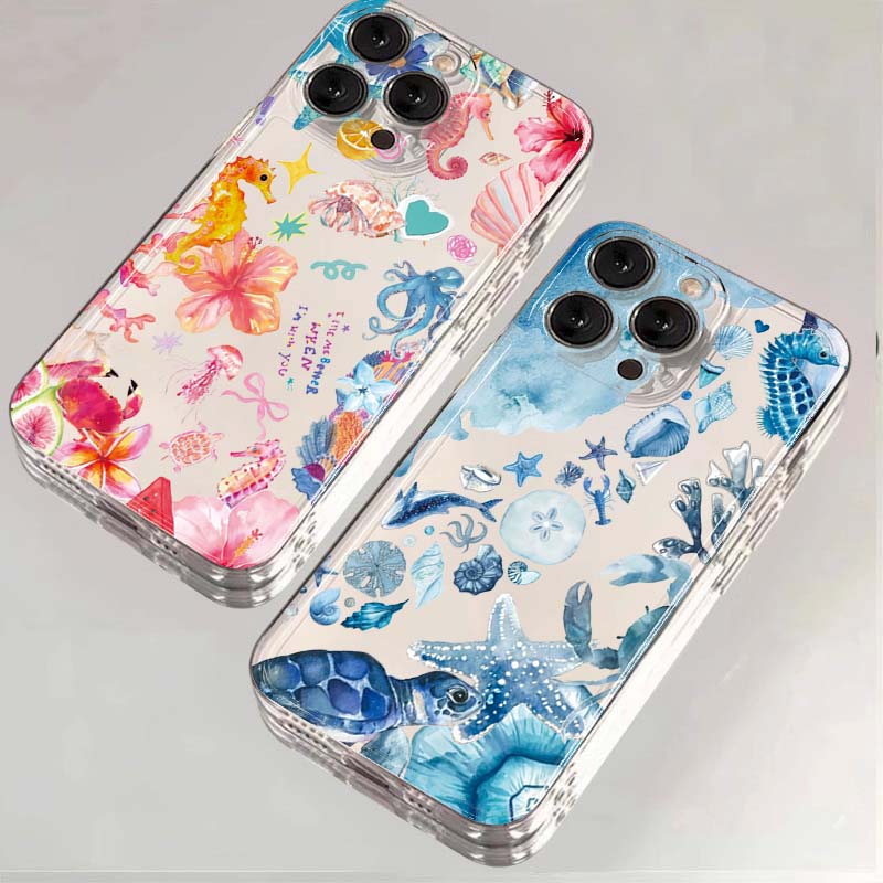 Samsung Galaxy A55 - サマーカートゥーンタートル柄スマホケース Samsung Galaxy S25 S24 S23
