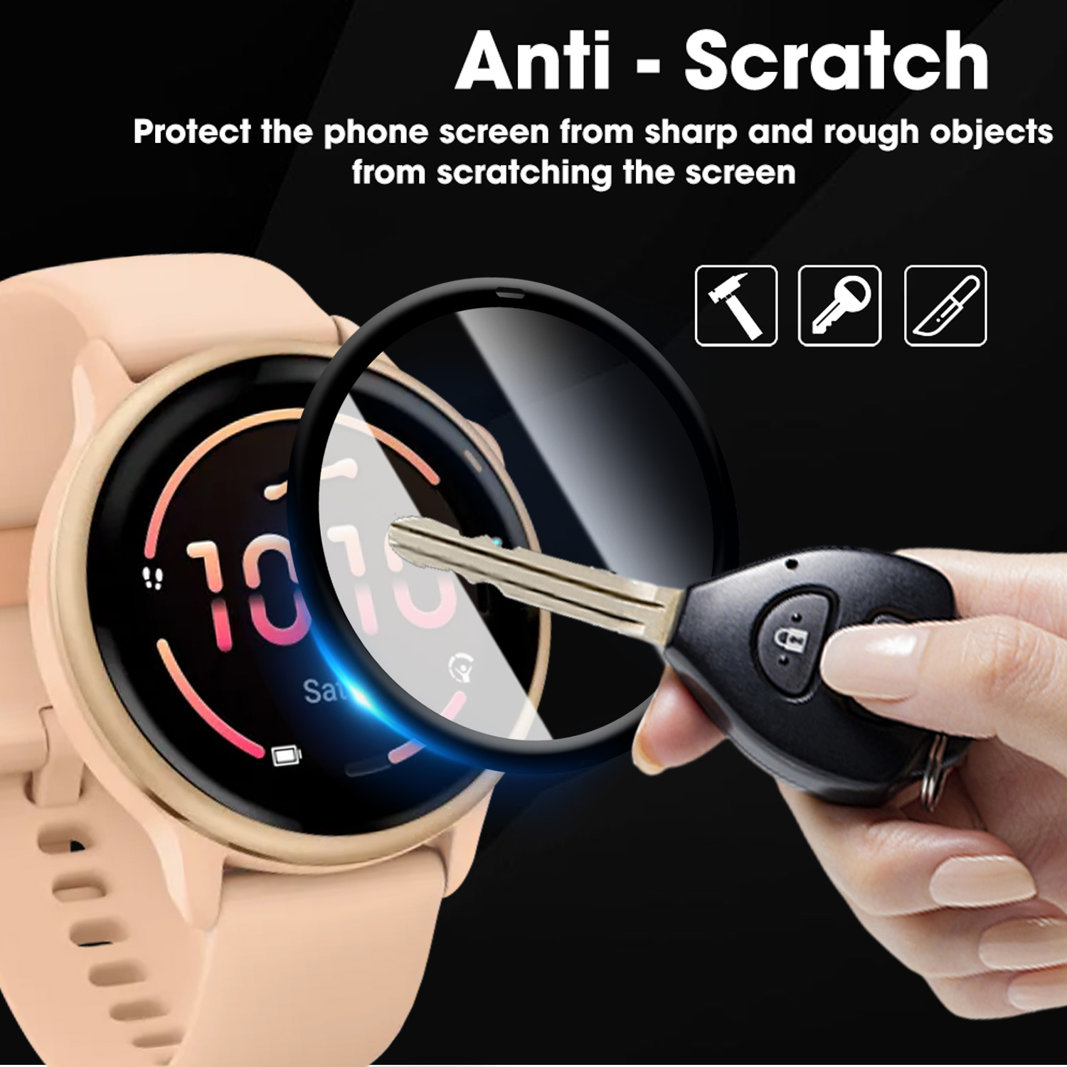 Curved Edge Screen - Garmin Vivoactive 6 用柔軟なスクリーンプロテクター 3D カーブエッジスマートウォッチフィルム