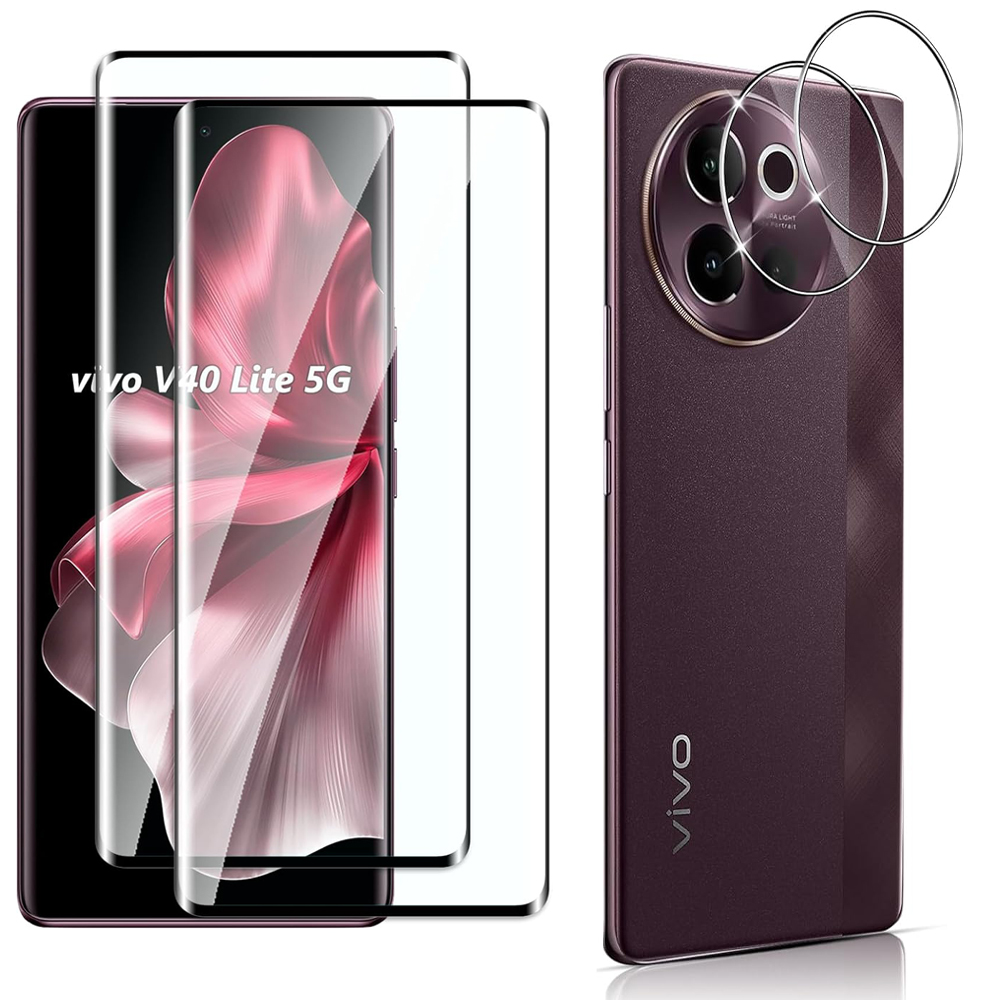 Vivo V40 - VIVO-3D湾曲9時間強化ガラススクリーンプロテクター、カメラレンズプロテクター、5g、6.78