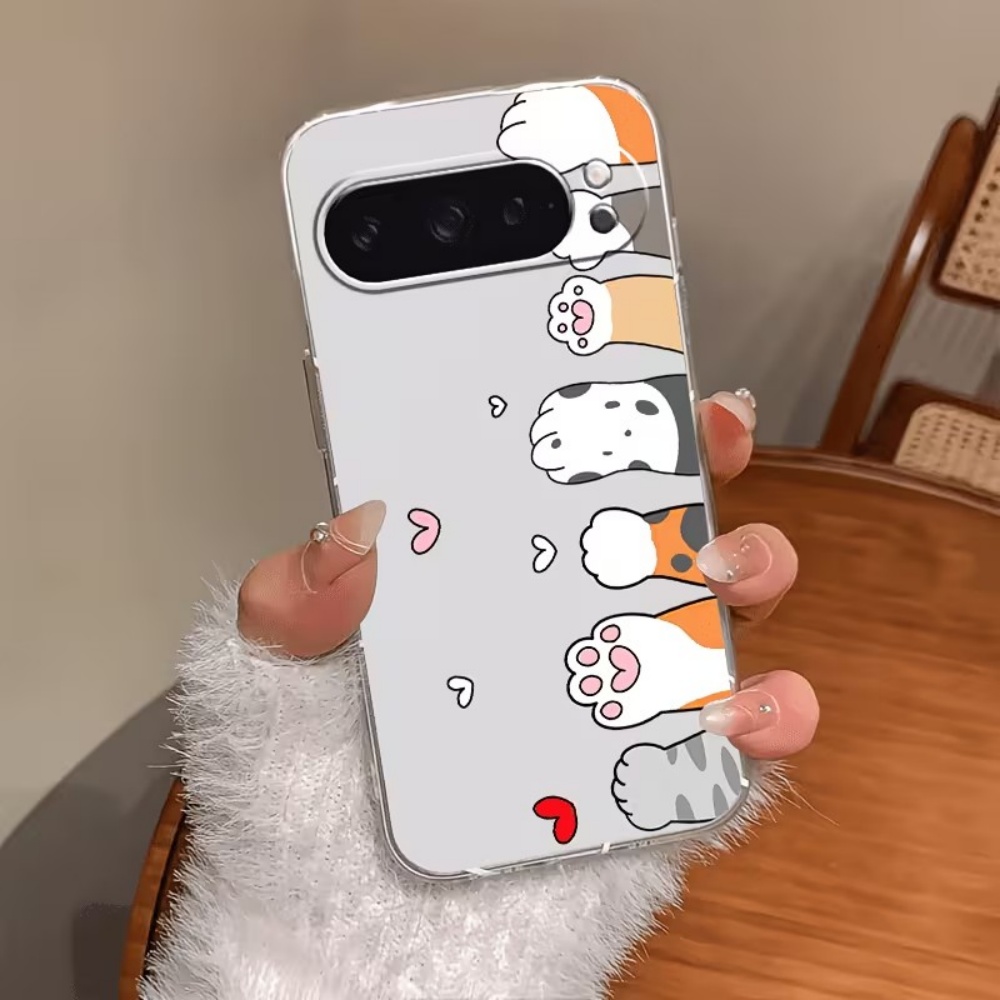 漫画猫の足跡クリスタルクリアシリコン製スマホケース Goog - Google Pixel 8A のレビューと価格