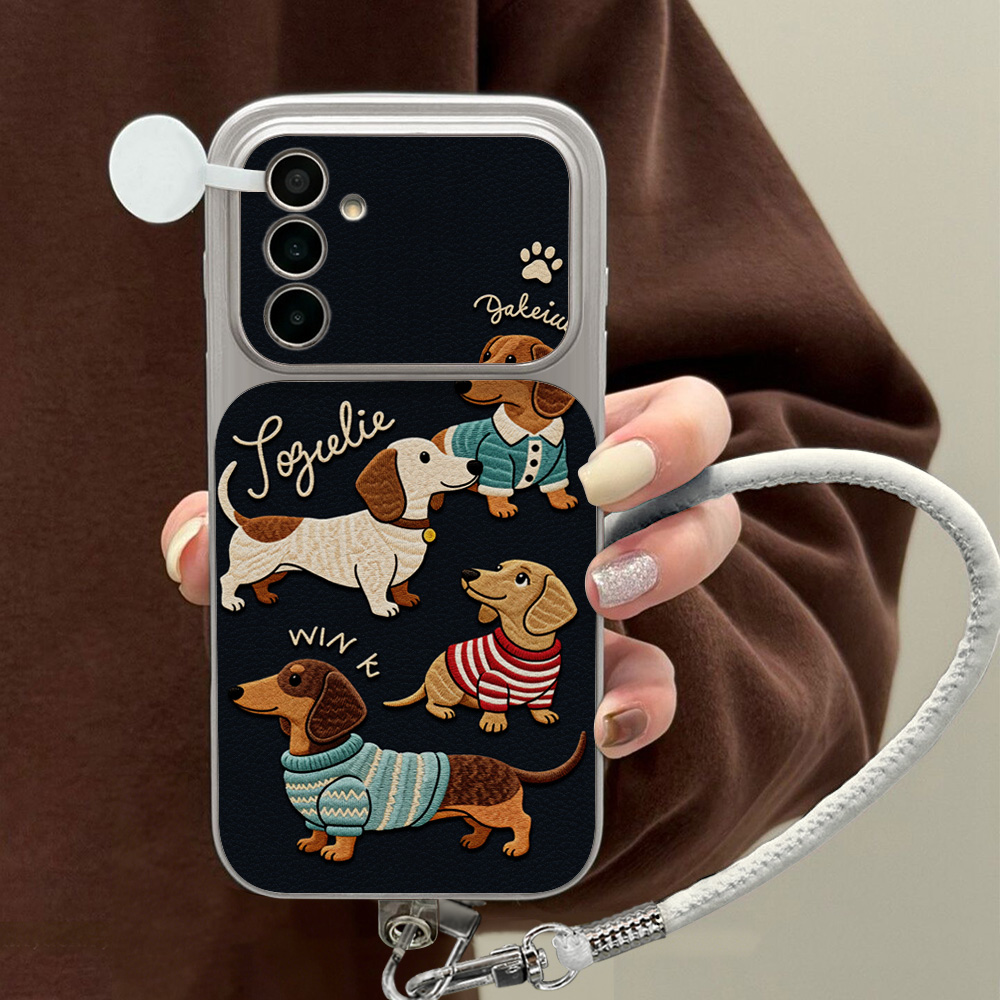 漫画風ダックスフント柄スマホケース サムスン A56 A55 - Camera Lens Protector のレビューと価格