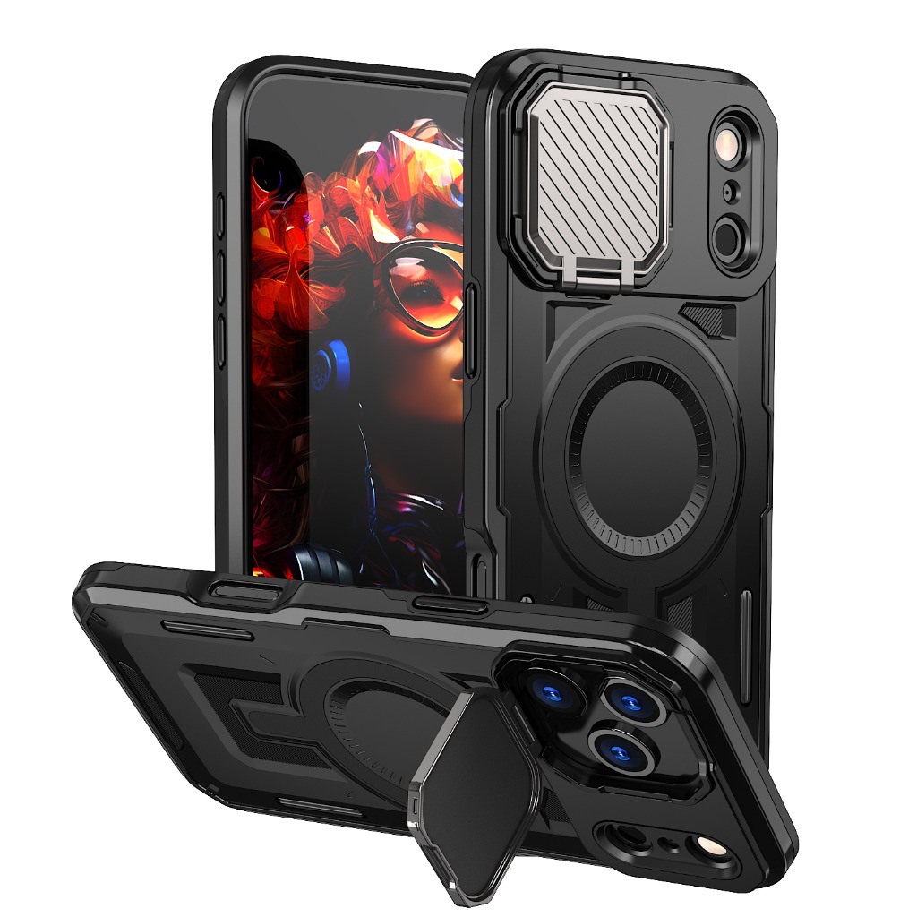 頑丈なアーマー磁気式スマホケース、スライド式カメラレンズプロ - Camera Lens Protector のレビューと価格