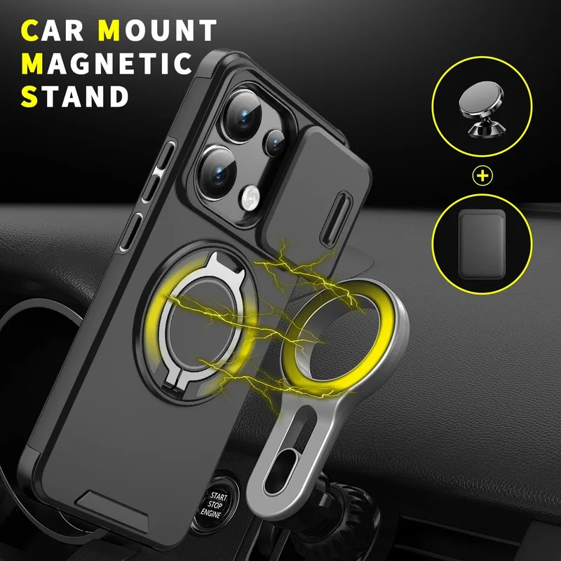 耐衝撃アーマー磁気ブラケットケース Xiaomi Redmi - Camera Lens Protector のレビューと価格