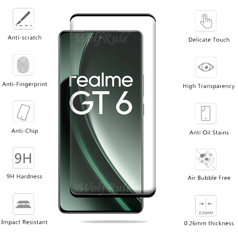 Realme gt 6 in 1強化ガラススクリーンプロテク - Realme Gt 6 のレビューと価格