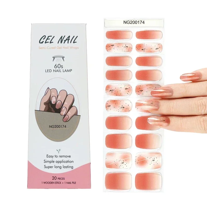 半透明の硬化ジェルネイルストリップ,防水パッチスライダー,長 - Full Cover Adhesive のレビューと価格
